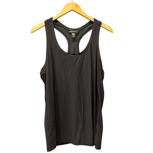 Athleta Activewear Tank Womens Large Ultimate Scoop Black Racerback Pullover - Picture 1 of 8